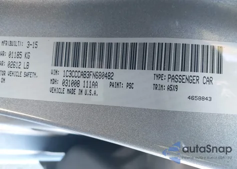 2015 Chrysler 200 Limited z USA, uszkodzony, nr VIN 1C3CCCAB3FN680482